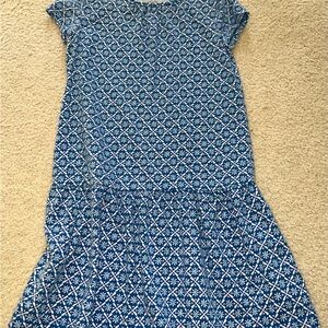 Blue Geometric Patterned 💎📐 Girl’s Dress